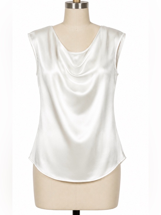 H&M Tops - NWT White Satin Cowl Neck Sleeveless Blouse